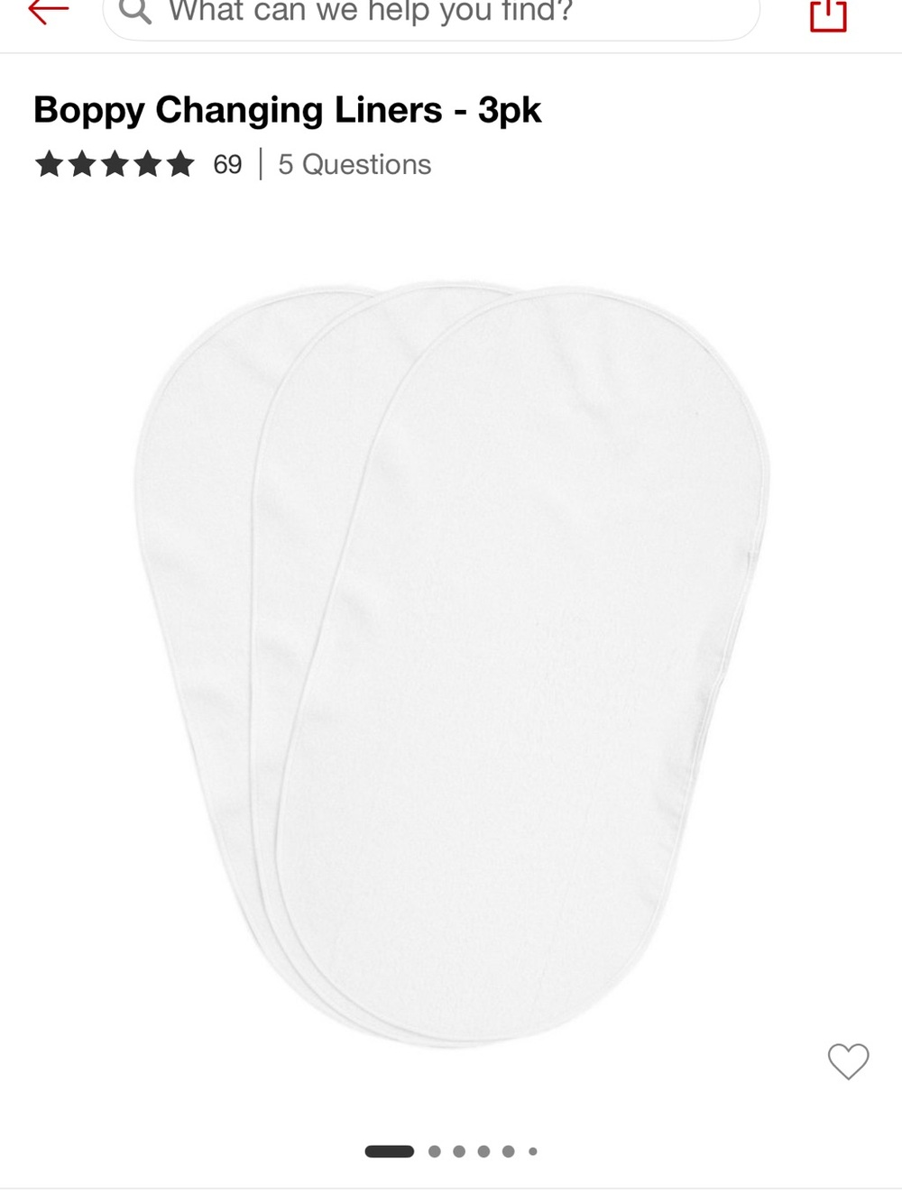 Machine washable boppy changing liners 3 pk